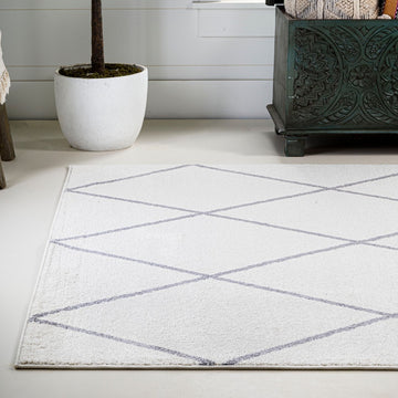 Cole Minimalist Diamond Trellis Area Rug